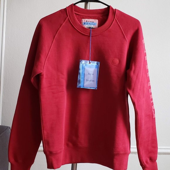 Acne Bla Konst Red Sweatshirt - Picture 1 of 2